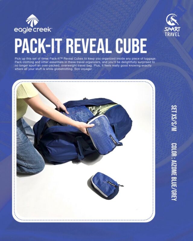 #EagleCreek #PackitReveal #PACKIT 

𝙋𝘼𝘾𝙆-𝙄𝙏™ 𝙍𝙀𝙑𝙀𝘼𝙇 𝘾𝙐𝘽𝙀 𝙎𝙀𝙏 𝙓𝙎/𝙎/𝙈
มาสนุกกับการจัดกระเป๋ากัน!! เพราะการแพคครั้งนี้จะไปเหมือนเดิมอีกต่อไป ด้วย Pack-It Reveal Cube ที่ช่วยให้เพื่อนๆเลือกเก็บของได้ตามต้องการ แถมหาของง่ายกว่าเดิมไปอีกด้วยการออกแบบด้านหน้าด้วยผ้าตาข่ายช่วยให้เห็นของได้ชัดเจน ไม่ต้องรื้อให้วุ่นวาย 
ที่สำคัญ 1 เซต มี 3 ขนาด จุกๆ ให้เลือกแพคของตามใจชอบ ทั้ง XS | S | M
.
ราคาเพียง 1,290 บาท/เซต
.
Shop Online
🛒LOTS Thailand :  http://bit.ly/3j9LwjT
🛒Shopee : https://bit.ly/3bbG34C
🛒Lazada :  https://bit.ly/3m79Lgv

หรือแวะมาช้อปที่ร้าน Smart Travel 
 สาขา CentralWorld โทร. 02- 252-4511 
 สาขา Siam Discovery โทร. 02- 077-6823
 สาขา Central Phuket Festival โทร. 065-502-4221
.
ICONSIAM
โซน Iconactive ชั้น 3
.
THE MALL
โซน Sports Mall, Siam Paragon ชั้น 2
โซน Sports Mall, The Mall Ngamwongwan ชั้น 3
.
SUPER SPORTS
โซน Super Sports, CentralWorld ชั้น 3
โซน Super Sports, Central Festival Pattaya Beach ชั้น 2